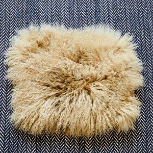 West Elm Mongolian Lamb Pillow Cover 12"x16"